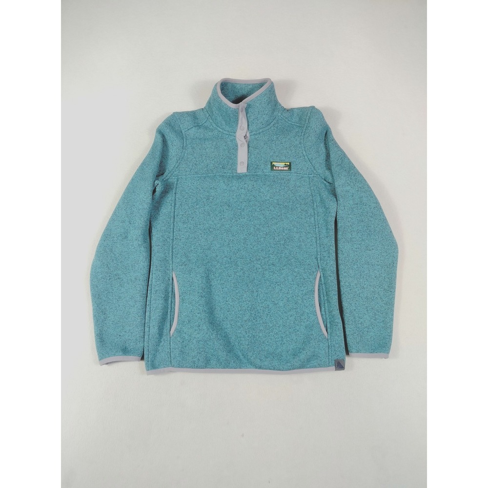 L.L.Bean Sweater Fleece Womens XS Teal Quarter Snap Outdoor Hiking Gorpcore